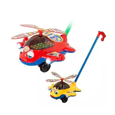 Каталка на палочке с музыкой и светом МОЙ ВЕРТОЛЁТ