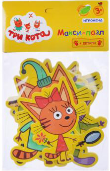 ИГРОЛЕНД Мягкие пазлы "Три кота ", 4 предмета, ЭВА, 16х26х2см от интернет-магазина Континент игрушек