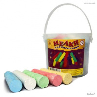 Мелки для асфальта большие, в пластиковом ведре от интернет-магазина Континент игрушек