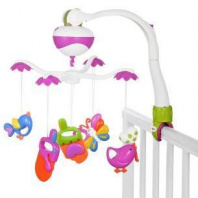 Мобиль "Забавы": 2 режима, музыка, 5 съемных игрушек