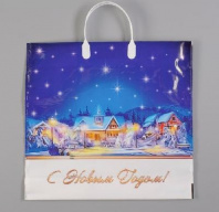 Пакет "Первый снег", полиэтиленовый с пластиковой ручкой, 38 х 35 см, 90 мкм от интернет-магазина Континент игрушек