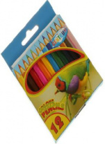 Карандаши цветные 12 цветов, короткие, деревянные от интернет-магазина Континент игрушек