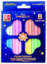 Пластилин перламутровый 8 цветов,стек,105 гр. от интернет-магазина Континент игрушек