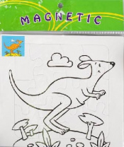 Раскраска - пазл магнитная «Кенгуру», 12 деталей, 3 фломастера от интернет-магазина Континент игрушек