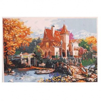 Роспись по холсту Красивый особняк у озера, 30х40 см от интернет-магазина Континент игрушек