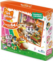 Пазл 64. 44 Котенка. Миледи. +наклейки от интернет-магазина Континент игрушек