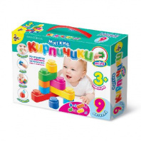 Кирпичики мягкие мини. Конструктор из мягкого материала для самых маленьких 9 деталей от интернет-магазина Континент игрушек