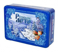 Лото деревянное. Русское лото Зима (жестяная коробка) от интернет-магазина Континент игрушек