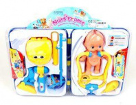 Набор доктора-дантиста в чемодане, пупс, 9 аксессуаров