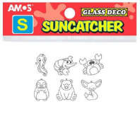 Витражи-мини 6шт, Набор 11: Морской конёк, рак, краб, пингвин, панда, ушастый лисёнок от интернет-магазина Континент игрушек