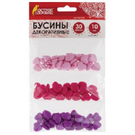 Бусины для творчества "Сердце", 10 мм, 30 грамм, светло-розовые, розовые, фиолетовые, ОСТРОВ СОКРОВИ от интернет-магазина Континент игрушек