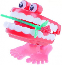 Заводная игрушка "Челюсти с розой", прыгают 672202