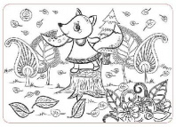 Коврик-раскраска маленький Лисичка размер 48х33,5 см от интернет-магазина Континент игрушек