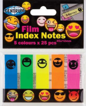 Стикеры-индексы "Смайлы", 45*12 мм, по 25 листов, 5 цветов от интернет-магазина Континент игрушек