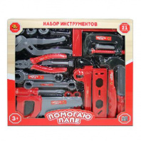 Помогаю Папе. Набор инструментов, 21 предмет, 33,5х36х3 см от интернет-магазина Континент игрушек