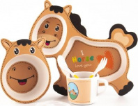 Набор детской посуды NOBVAN «Лошадка», гипоаллергенная, 5 предметов, N5P035U3