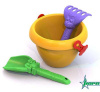 Набор для песка №107 (Ведро "Солнышко", совочек "Собачка", грабельки "Котенок) 13х14х13 см. от интернет-магазина Континент игрушек