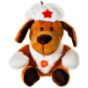 Собака в белой ушанке, 20 см игрушка мягкая