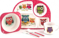 Набор детской посуды NOBVAN «Милые совята», гипоаллергенная, 5 предметов, N5P038U3