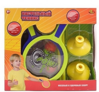 Теннис настольный, в наборе с сеткой, ракеткой, шариками