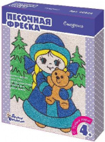 Новый год. Набор для творчества. Песочная фреска "Снегурочка" (рамка из картона) от интернет-магазина Континент игрушек