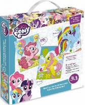Набор аппликаций 3в1. Понивиль. песок, фольга, EVA. Пони, арт. 03196 от интернет-магазина Континент игрушек