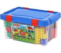 Конструктор Строитель (71 элемент) (в контейнере) от интернет-магазина Континент игрушек