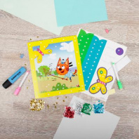 Аппликация с пайетками Три кота Коржик от интернет-магазина Континент игрушек