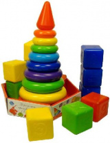 Набор развивающий с кубиками "Радуга Макси" (в дизайн упаковке,23 детали.)