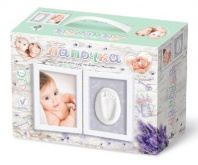 Набор для творчества. "Лапочка. Слепки ножек и ручек вашего малыша" (двойная рамка со стеклом) от интернет-магазина Континент игрушек