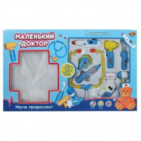 Маленький доктор. Набор доктора с халатом, 8 предметов,  в коробке от интернет-магазина Континент игрушек