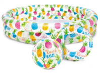 Бассейн надувной «Ананасы», кругом и мячом, 132 х 28 см, от 2 лет, 59469NP INTEX