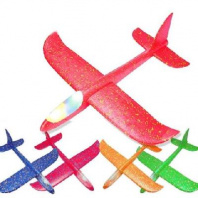 Самолет планер из пенопласта большой со светом. Размах крыльев 48 см от интернет-магазина Континент игрушек