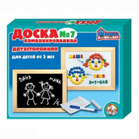 Доска комбинированная №7 (мел, маркер, набор букв, цифр, вкладыши, магнитная мозаика) новая упаковка от интернет-магазина Континент игрушек