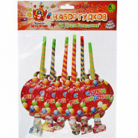Капитан Весельчак С Днем Рождения №2 Набор гудков 6шт, 20х19см, бумага, пластик от интернет-магазина Континент игрушек