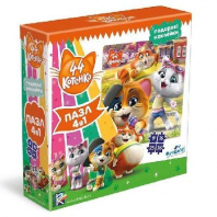 Пазл 4в1. 9-16-25-36. 44 Котенка. К шоу готовы+наклейки от интернет-магазина Континент игрушек