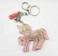 Брелок Единорог в стразах, с карабином, 10см
