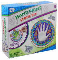 Набор для отливки барельефов из гипса Отпечаток руки, в наборе: 6 пакетиков гипса, 1 тарелочка, крас от интернет-магазина Континент игрушек