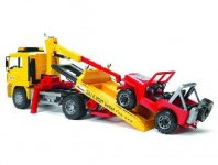 Эвакуатор MAN с портативным краном и внедорожником (подходит модуль со звуком и светом "H") от интернет-магазина Континент игрушек