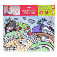Коврик-раскраска маленький "Городок" размер 48х33,5 см от интернет-магазина Континент игрушек
