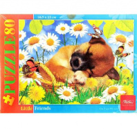 ПАЗЛЫ 80 элементов А5ф 165х230мм Спящий щенок от интернет-магазина Континент игрушек