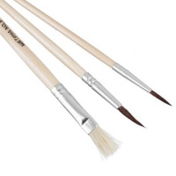 Суперлига Набор кистей 3 шт: белка № 3, волос пони № 4, щетина № 6, в пакете с подвесом от интернет-магазина Континент игрушек