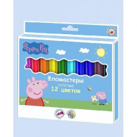 Фломастеры толстые 12 цветов тм Свинка Пеппа от интернет-магазина Континент игрушек
