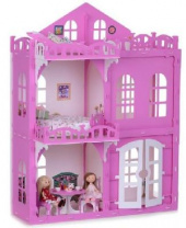 Домик для кукол Дом Элизабет бело-розовый с мебелью от интернет-магазина Континент игрушек